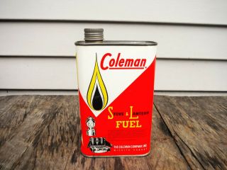 Vintage 1 Quart Coleman Lantern Stove Fuel Can Motor Oil Can Neat Nr