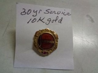 Vintage Studebaker 10k Gold Ruby? Employee 30 Year Service Award Pin