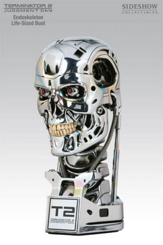 Sideshow Terminator T - 800 Endoskeleton Chrome Bust