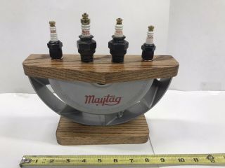 Vintage Maytag Hit Miss Engine Spark Plug Display Plaque Collectible Sign 92/72