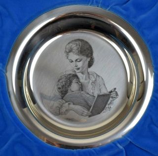 115 Grams Sterling Silver.  925 Franklin Mother And Child Plate