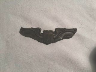 Wwii Us Air Corps Sterling 3 Inch Pilots Wings Insignia,  Ns Meyer,  Pb