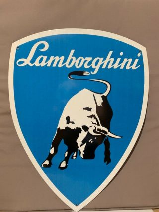 Large 24in Lamborghini Dealer Shield Porcelain Enamel Sign Diablo Countach Muira