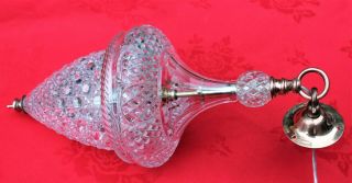 Vintage Lead Crystal Glass Light Pendant