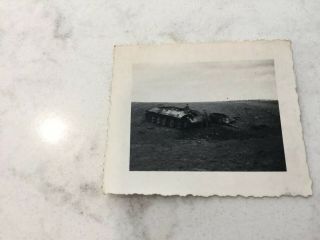 Wwii Ww2 100 Period Destroyed German Tiger Tank Wartime Photo 2