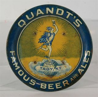 Ca1910 Quandts Brewing Co Tin Lithograph Tip Tray Tin Litho Quandts Beer Tray