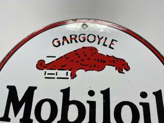 Vintage MobilOil Gargoyle Porcelain Gas Station Sign Arctic Service Oil Lubester 2