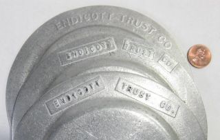 3 Coin Plates Endicott Trust Co Liberty Dime Penny,  Buffalo Nickel Pew Ta Rex 3