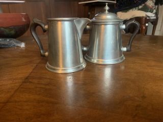 Williamsburg Pewter Cream And Sugar With Lid
