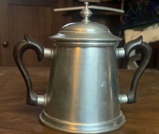 Williamsburg Pewter Cream And Sugar With Lid 2