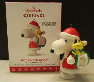 2017 Hallmark Spotlight On Snoopy Ornament 20th Anniversary - Porcelain Ornament