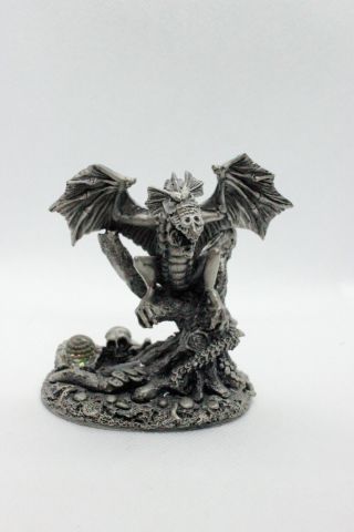 The Dark Dragon Pewter Figurine With Crystal Myth And Magic From Tudor