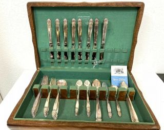 Holmes And Edwards Inlaid Silverplate Silverware For 8 Danish Princess 60pcs