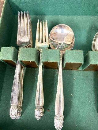 Holmes And Edwards Inlaid Silverplate Silverware for 8 Danish Princess 60pcs 2