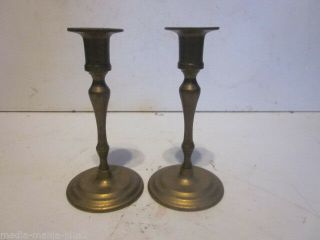 Vintage Solid Brass Thin Victorian Style Candlestick Holders
