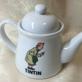 So Rare Not For Sale:) Tintin Tea Pot Complimentary Gift Of Japanese Bank F/s