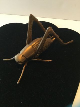 Vintage Brass Grasshopper Cricket Locust Paper Weight