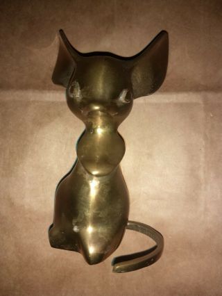 Solid Brass Big Ear Mouse Tall Paperweight Figurine