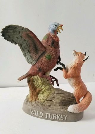 Vintage Austin Nichols Wild Turkey & Red Fox (lg) Poreclain Decanter 1985 No.  7