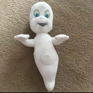 Casper Friendly Ghost Plush Stuffed 16 " Talks,  Glow In The Dark Eyes Vtg Toy