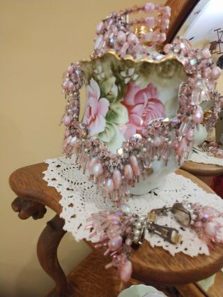 Vintage Hobe Necklace Bracelet Earring Set Pink