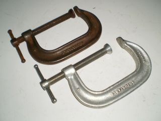 (2) 3 " C - Clamps Adjustable No.  1430 Made In U.  S.  A.