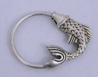 Vintage Tiffany & Co.  925 Sterling Silver Fish Key Ring Keyring