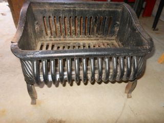 Antique Cast Iron Coal Basket Fireplace Insert Grates