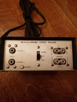 Vintage Shure Brothers Stereo Phono Preamp Model M64 -