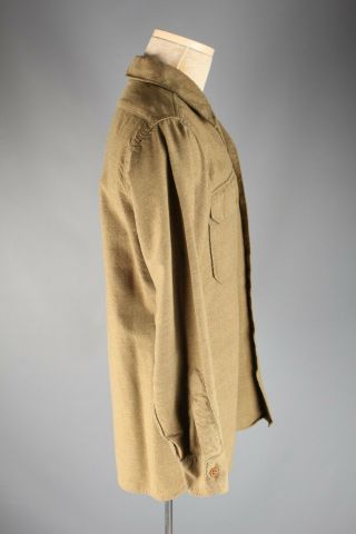 Vtg Men ' s 1940s WWII US Army Wool Uniform Shirt 15.  5x33 M Short 40s WW2 OD 7747 2