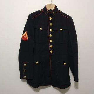 Us Marine Corps - Vintage Wool Dress Blue Usmc Uniform Coat/jacket Military 1940s