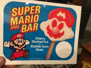 Vintage Mario Ice Cream Bar Display Decal Sticker Sign Nintendo