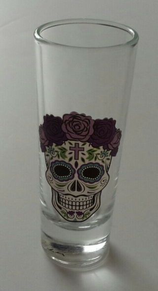 Sugar Skulls Tall Shooters Day of The Dead 4 Shot Glasses Gift Box Four 3