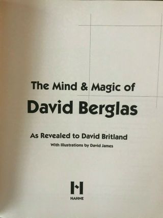 The Mind & Magic of David Berglas by David Britland.  2002.  Published by Hahne. 2