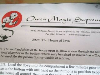 Vintage Owen Magic The House of Java (wr) 2
