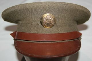 , Named Wwii U.  S.  Army Wool Enlisted Visor Cap W/ Insignia,  Size 7 1/4
