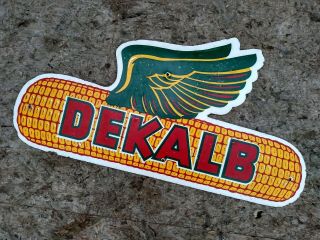 Vintage Dekalb Seed Corn Flying Ear Farm 32 " Sign Masonite Flying Left