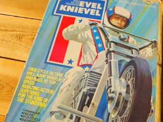 Vintage 1973 Evel Knievel Stunt Cycle Box Ideal Toys