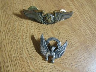 Vintage World War Ii Us Military Pilot Wings,  Plus Upwards And Onwards Pin