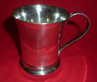 Solid Silver Mug Of Plain Form By Duncan & Scobbie,  Assayed Birmingham In 1939
