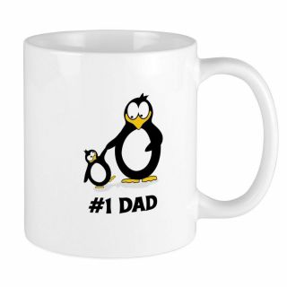 11oz Mug Number 1 Dad Penguin - White Ceramic Coffee/tea Cup
