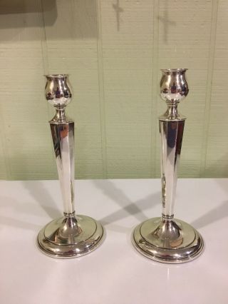 Vintage Pair Old Sterling Silver Candlesticks