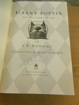 Harry Potter and the Goblet of Fire - American 1st Edition Signed J K Rowling 2