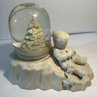 Snow Babies Dept.  56 Musical Snow Globe With Christmas Tree Plays A Baby Lullaby