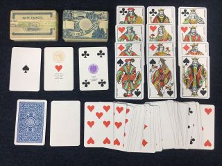 Fournier Poker Casino Playing Cards 2 Decks Spain Tax Stamp C1930 Vintage