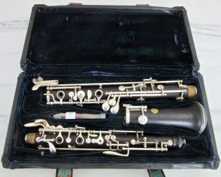 1939 Vintage Conn Oboe Musical Instruments W/case & Reed Wood Woodwind Wooden Us