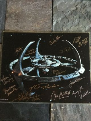 Star Trek: Ds9 Autographed 11x14 Photo Signed By 14 Cast Members With Loa