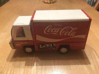 Vintage Buddy L Red/white Coca Cola Delivery Truck 1970`s W/crates And Hand Cart