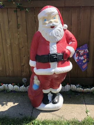 Vtg 5ft Tall Life Size Santa Claus General Foam Blow Mold Christmas Yard Decor