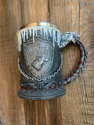 House Stark Game Of Thrones Tankard Winter Is Coming Collectible Drinking Mug